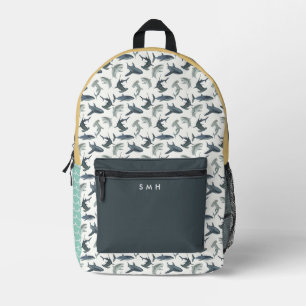 Imprimé Sac à dos de requin aquarelle personnalisé
