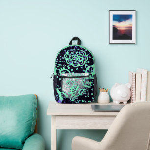 Imprimé Sac à dos dégradé bright seafoam violet noir