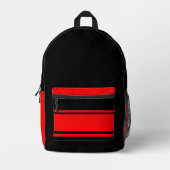 Imprimé Sac à dos design noir et rouge (Recto)
