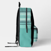 Imprimé Sac à dos d'impression Turquoise et noir (Gauche)