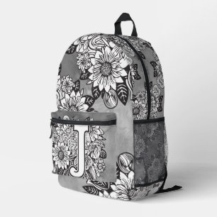 Imprimé Sac à dos DIY noir et blanc à motif tournesol avec