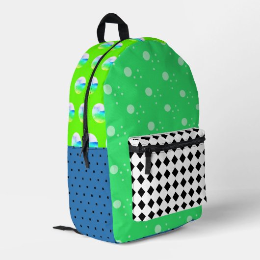 Imprimé Sac à dos en artsy noir vert (Coin arrière gauche)