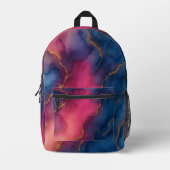 Imprimé Sac à dos en marbre rose bleu or (Recto)