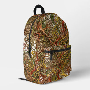 Imprimé Sac à dos encre ton terre cerveau neurone art abst