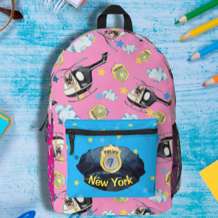 Imprimé Sac à dos fille casquette de police et impression