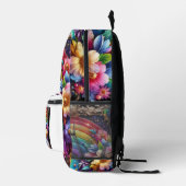 Imprimé Sac à dos Fleurs Arc-en-Ciel Féminin avec Gouttes  (Droite)