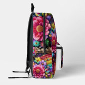 Imprimé Sac à dos Fleurs Arc-en-Ciel Féminin avec Gouttes  (Gauche)
