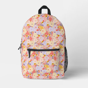 Imprimé Sac à dos floral vintage en rose et violet
