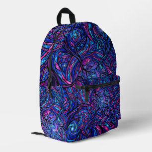 Imprimé Sac à dos Forêt de toile abstraite Canopée violett