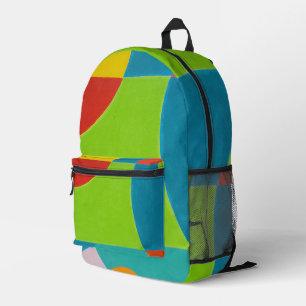 Imprimé Sac à dos géométrique à blocs de couleur abstrait 
