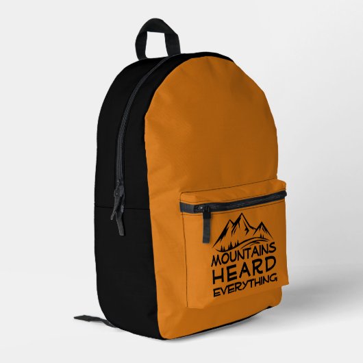 Imprimé Sac à dos graphique montagne noir jaune (Coin arrière gauche)