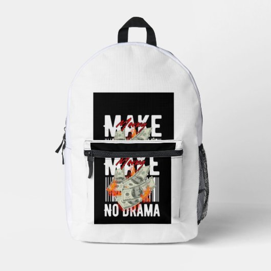 Imprimé Sac à dos graphique rétro "Make No Drama" (Recto)