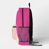 Imprimé Sac à dos graphique rose moderne avec nom personna (Droite)