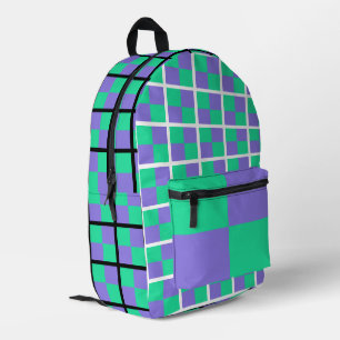 Imprimé Sac à dos Green and Purple Checks