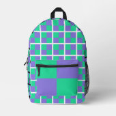 Imprimé Sac à dos Green and Purple Checks (Recto)