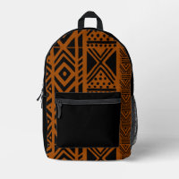 Sac à dos inspiré de tissu noir de Bogolan africai