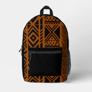Imprimé Sac à dos inspiré de tissu noir de Bogolan africai