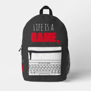 Imprimé Sac à dos "LA VIE EST UN JEU, JOUER POUR GAGNER" c