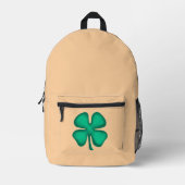 Imprimé Sac à dos marron Lucky 4 Leaf Irish Clover (Recto)