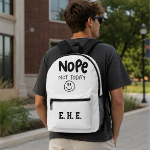 Imprimé Sac à dos Monogrammé Sarcasique Non Pas Aujourd'hu