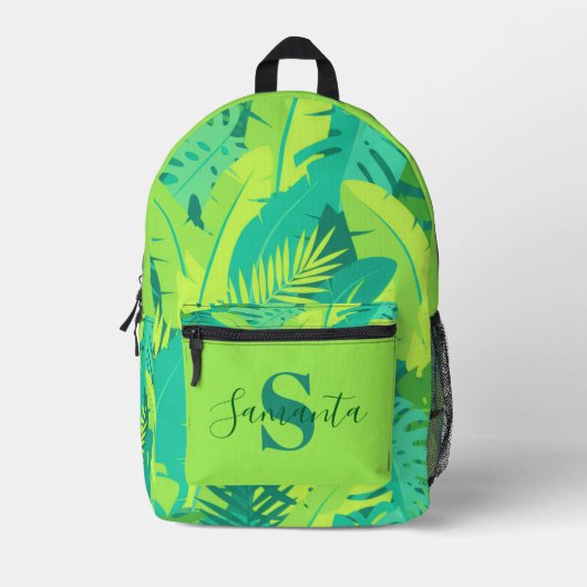 Imprimé Sac à dos monogramme tropical avec nom (Recto)