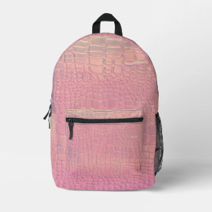 Imprimé Sac à dos Motif crocodile rose simulé