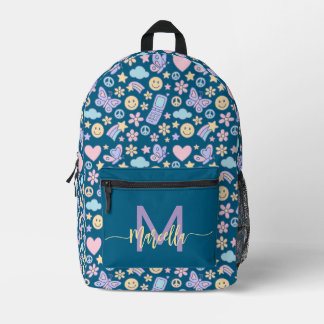 Imprimé Sac à dos Motif esthétique Pastel avec initial