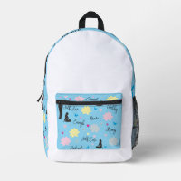 Sac à dos motif floral bleu et blanc Design Self-C
