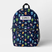 Imprimé Sac à dos motif galaxie alien mignon (Recto)