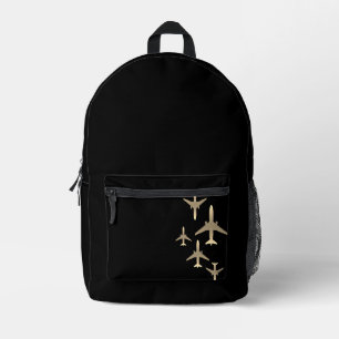 Imprimé Sac à dos Motif Gold Jet Cadeau du pilote