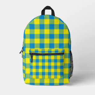 Imprimé Sac à dos Motif jaune bleu vert à paille