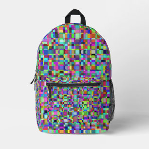 Imprimé Sac à dos multicolore à formes de carrés abstraits
