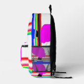 Imprimé Sac à dos Neon Glitch – Art à rayures (Droite)