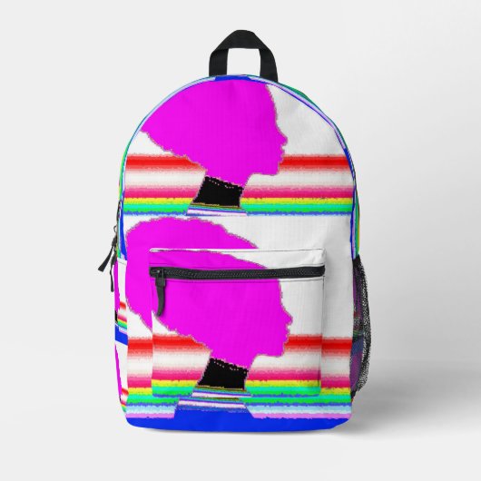 Imprimé Sac à dos Neon Glitch – Art à rayures (Recto)