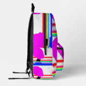 Imprimé Sac à dos Neon Glitch – Art à rayures (Gauche)