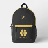 Imprimé Sac à dos noir abeille et peigne d'honneur (Recto)