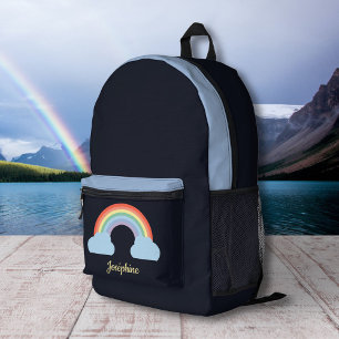 Imprimé Sac à dos noir Pastel Rainbow