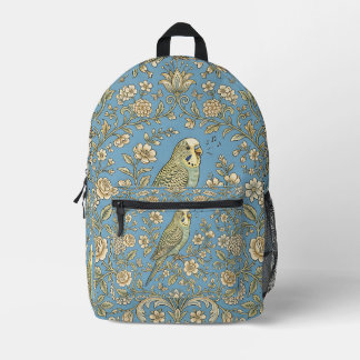 Imprimé Sac à dos oiseau – motif de perruche ondulée