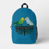 Imprimé Sac à dos - Oiseaux jouets assis sur un buisson (Recto)