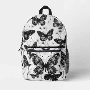 Imprimé Sac à dos Papillon noir et blanc