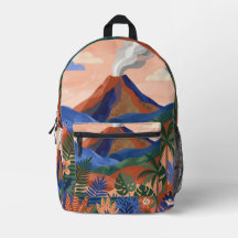 Sac à dos paysage volcanique en terre cuite