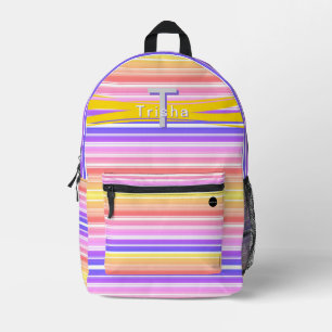 Imprimé Sac à dos personnalisé avec bandes colorées HAMbWG