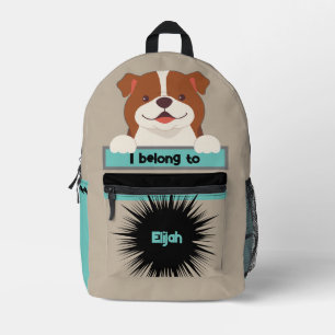 Imprimé Sac à dos personnalisé Bag Buddy marron et blanc p