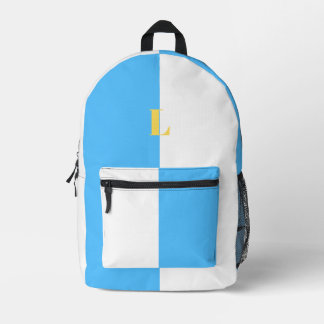 Imprimé Sac à dos personnalisé bleu et blanc minimaliste
