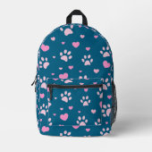 Imprimé Sac à dos pour Empreinte de patte rose mignon et M (Recto)
