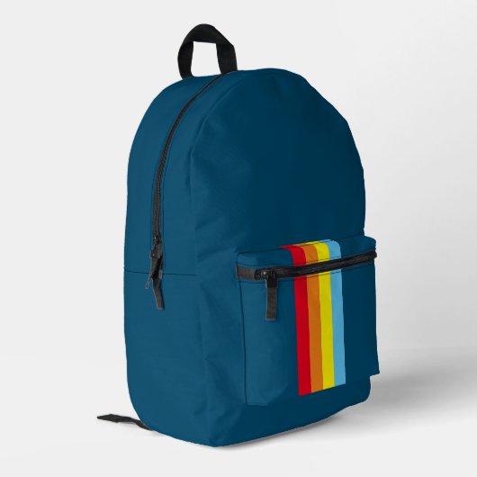 Imprimé Sac à dos Retro Stripes (Navy Blue Multi) (Coin arrière gauche)