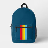 Imprimé Sac à dos Retro Stripes (Navy Blue Multi) (Recto)