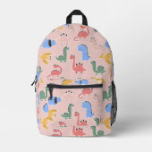 Imprimé Sac à dos rose dinosaure mignon pour filles (Recto)