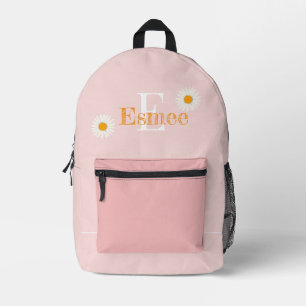 Imprimé sac à dos rose poudreuse personnalisé avec marguer