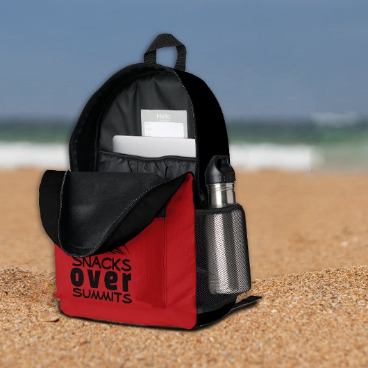 Imprimé Sac à dos rouge noir léger pour randonnée sur sent